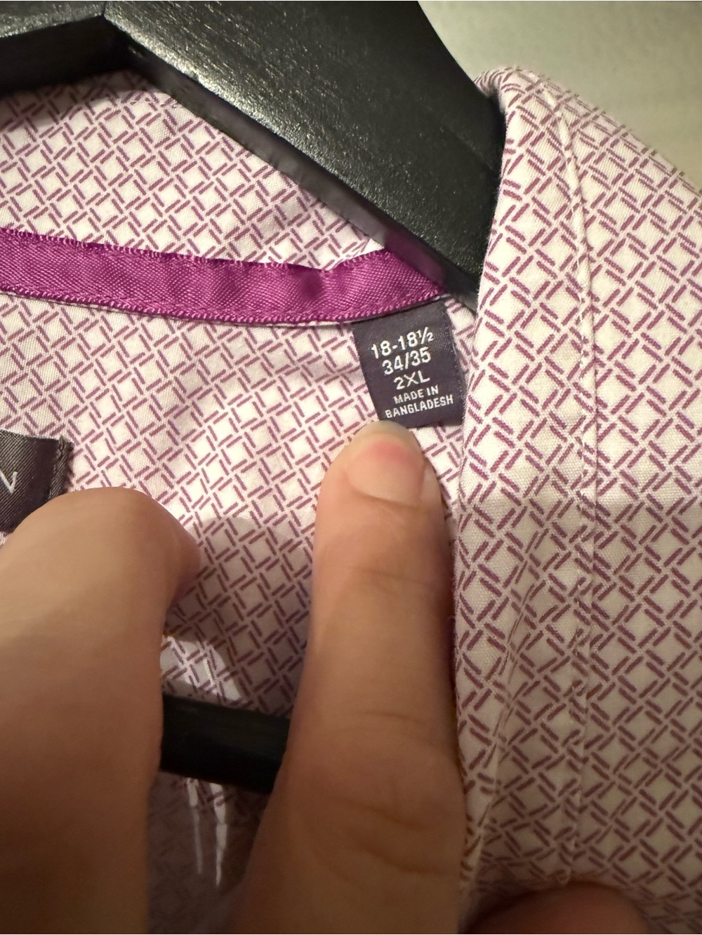 Van Heusen Lavender Micro-Pattern Dress Shirt - Picture 3 of 6